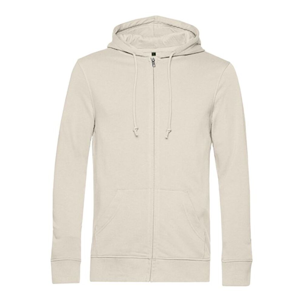 B&C Mens Zipped Hoodie / Off White